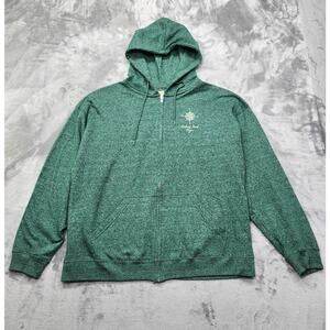 RetroVision Apparel Hoodie Mens XL Green Rockaway Beach Oregon Full Zip Casual